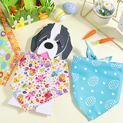 4 шт. 4 стиля треугольный полиэстеровый носовой платок для домашних животных AJEW-CP0006-08A-02