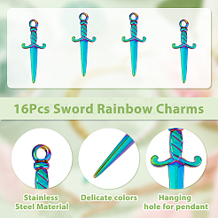 16 шт. ионное покрытие (IP) 201 подвески из нержавеющей стали&nbsp;STAS-DC0014-69