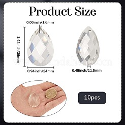 10шт прозрачные стеклянные подвески&nbsp;GLAA-SP0001-45A