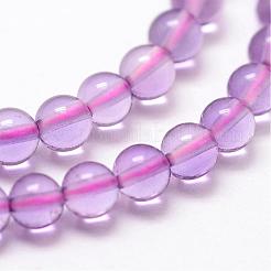 天然石アメジストビーズ連売り  グレードA  ラウンド  3mm  穴：0.5mm  125個/連  15.7インチ&nbsp;G-N0215-01-3mm