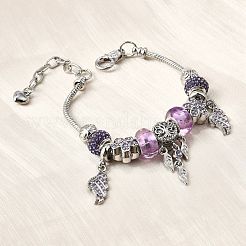 Сплав европейские бусины браслеты с подвесками BJEW-F495-17P