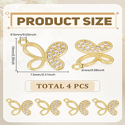 4шт латунные подвески с микропаве и кубическим цирконием&nbsp;ZIRC-LP0001-27
