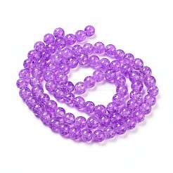 Chapelets de perles en verre craquelé peints à la bombe&nbsp;CCG-Q001-10mm-12
