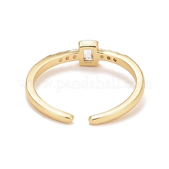 Открытое квадратное кольцо-манжета из прозрачного кубического циркония RJEW-C022-01G