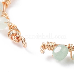 Braccialetto di perline intrecciate con avventurina verde naturale&nbsp;BJEW-JB07997-03