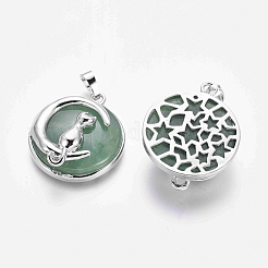 Кулоны с котятами из натуральных и синтетических камней&nbsp;G-J386-B