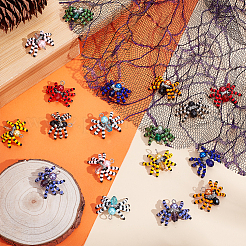 18шт 9 цвета стеклянные подвески&nbsp;PALLOY-WR00004