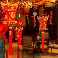 Сплав имитация большой медной монеты китайский узел кулон украшения&nbsp;LS-HJEW-WH0006-60