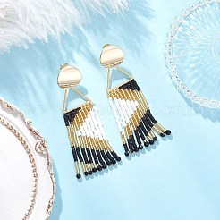 Прямоугольные серьги-гвоздики из латуни&nbsp;EJEW-MZ00512