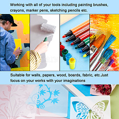 2 set quadrato con stencil per animali con motivo floreale e farfalla&nbsp;DIY-CW0001-12