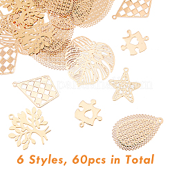 60шт 6 латунные подвески&nbsp;FIND-FH0006-24