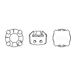 プレシオサ® マキシマ クリスタル 縫い付けカップ  チェコクリスタル  真鍮製爪付き台座付き  719 37 080 チャトン（丸）  ゴールドカラー  ターコイズ63030個  ss34（7.05~7.25mm）&nbsp;X-PRC-SS34-63030-G