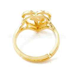 Anillos ajustables del alfabeto de latón chapado en oro real de 18k&nbsp;RJEW-M139-18I