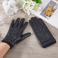 Warme PU-Lederhandschuhe für Herren&nbsp;AJEW-CL0003-31B