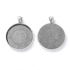 Плоские круглые тибетский стиль сеттинги сплава подвеска кабошон&nbsp;LS-PALLOY-K109-34AS-RS
