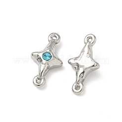 Verbindungsanhänger aus aquamarinblauem Strass aus Edelstahl 304&nbsp;STAS-L308-03A-P