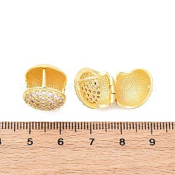 Круглые серьги-кольца из латуни с микропаве из прозрачных кубических цирконий EJEW-K305-04G