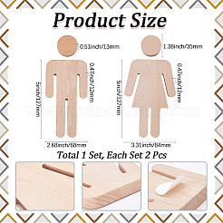 Panneaux publics de toilettes en bois&nbsp;AJEW-WH20042-49