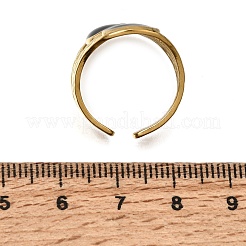 304ステンレススチール製エナメルカフオープンリング  ラウンド  ゴールドカラー  20mm  内径：17mm&nbsp;SA-CBA369F-05G