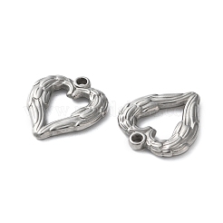 304ステンレスペンダント  ハートウィングチャーム  変色防止  ステンレス鋼色  22.5x21x3mm  穴：2mm&nbsp;STAS-L282-007P-01