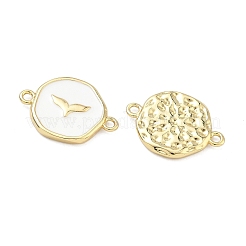 Подвески-коннекторы из латуни с эмалью в морском стиле&nbsp;KK-C251-05G-01A