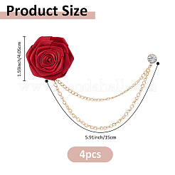 Полиэстер цветок розы лацкан булавка задняя часть&nbsp;JEWB-FH0002-09B