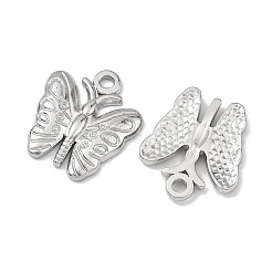 304ステンレスペンダント  蝶のチャーム  ステンレス鋼色  18.5x16x2.5mm  穴：2mm&nbsp;SA-B006-04P-C