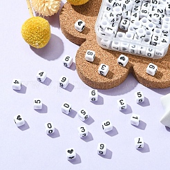 Непрозрачные белые акриловые бусины&nbsp;MACR-YW0002-24