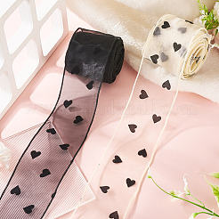 2 рулон двухцветной полиэстеровой ленты с узором в форме сердца OCOR-TA0002-78