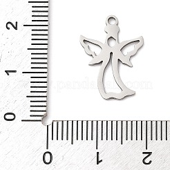 ステンレスペンダント201個  天使のチャーム  レーザー切断  ステンレス鋼色  18x13x1mm  穴：1.5mm&nbsp;STAS-Q341-10P