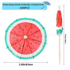 2 пакетик с рисунком арбуза AJEW-CP0007-28