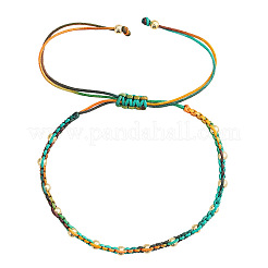 Geflochtene Perlenarmbänder aus Messing mit runden Perlen&nbsp;CX8547-2