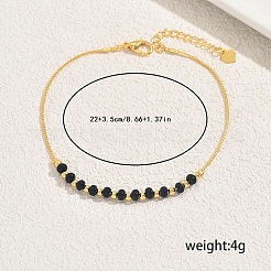 Женские браслеты на ногу из латуни и акрила в европейском стиле с круглыми бусинами&nbsp;DQ1361