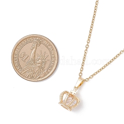 Подвески с короной из латуни и кубическим цирконием для женщин NJEW-JN05519