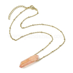 Гальванические ожерелья с подвесками-призмами из натурального кварца NJEW-JN05029-01