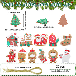12 Stück 12 Stile PVC Weihnachtsanhänger Dekorationen&nbsp;DIY-SC0026-47