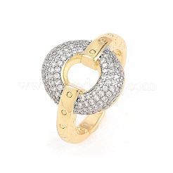 Messing Micro Pave klare Zirkonia Manschette offene Ringe&nbsp;RJEW-T028-02A-G