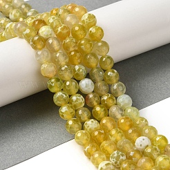 Нити окрашенных и нагретых натуральных агатовых бус с огненным кракелюром G-P539-B01-18