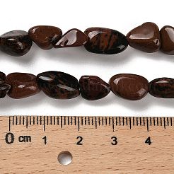 Натурального красного дерева обсидиана бисер нитей G-P497-01E-87