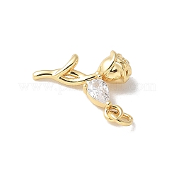 Латунные микропаве прозрачные подвески с фианитом KK-Q031-02G