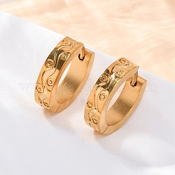 Серьги-кольца из нержавеющей стали 304 с эффектом полировки EJEW-M001-17G