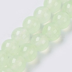 Hilos de abalorios de jade blanco natural&nbsp;G-G756-M-4mm