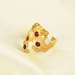 Нерегулярные эмалированные широкие открытые манжеты из нержавеющей стали 304 для женщин&nbsp;LS-RJEW-G338-12G-01