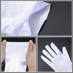 Свадебные перчатки из полиэстера с длинными кисточками&nbsp;AJEW-WH20020-001A