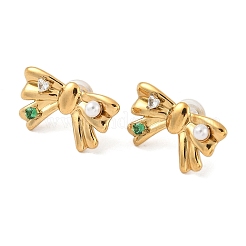 Серьги-гвоздики из нержавеющей стали 304 с микропаве из кубического циркония&nbsp;EJEW-D309-04G