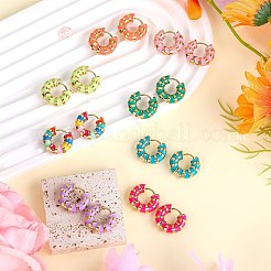 Толстые серьги-кольца в полоску с эмалью&nbsp;JE1110B