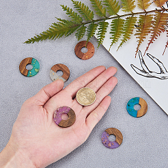 Подвески из прозрачной смолы и ореха RESI-CJ0001-75