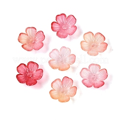 透明プラスチックビーズキャップ  5  - 花びらの花  ツートン  クリムゾン  10.5x10.5x4mm  穴：1.6mm  約3846個/500g&nbsp;KY-Q005-02A-07