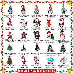 25 шт. подвески из дерева с принтом в 25 стилях WOOD-GA0001-95