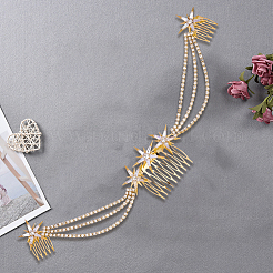 Сплавочная гребенка со стразами для волос &nbsp;MRMJ-WH2007-031G